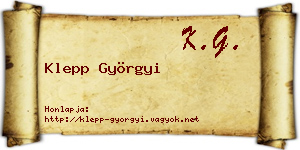 Klepp Györgyi névjegykártya